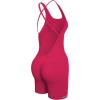 AUROLA Strapy Romper for Women Workout Yoga Gym Seamless One Piece Jumpsuit Tummy Control Padded Sports Bra(Raspberry Sorbet)