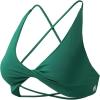 AUROLA Venus Women Sports Bras Backless Strappy Workout Bra, Low Support Removable Padded Gym Bras(Venus-solid-green Jacket)