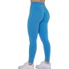 AUROLA Workout Leggings for Women Seamless Scrunch Tights Tummy Control Gym Fitness Girl Sport Active Yoga Pants(Azure Blue)