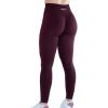 AUROLA Workout Leggings for Women Seamless Scrunch Tights Tummy Control Gym Fitness Girl Sport Active Yoga Pants(Black Cherry)