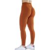 AUROLA Workout Leggings for Women Seamless Scrunch Tights Tummy Control Gym Fitness Girl Sport Active Yoga Pants(Gold Fire)