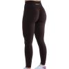 AUROLA Workout Leggings for Women Seamless Scrunch Tights Tummy Control Gym Fitness Girl Sport Active Yoga Pants(Seal Brown)