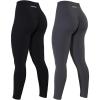 AUROLA Workout Leggings for Women Seamless Scrunch Tights Tummy Control Gym Fitness Girl Sport Active Yoga Pants(Set (Black+dark Grey))