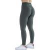 AUROLA Workout Leggings for Women Seamless Scrunch Tights Tummy Control Gym Fitness Girl Sport Active Yoga Pants(Steel Grey)