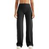 AUROLA Yoga Pants Workout Leggings Women No Front Seam Gym Leggings High Waist Stretch Casual Soft Straight Wide Leg Bottoms(Black)